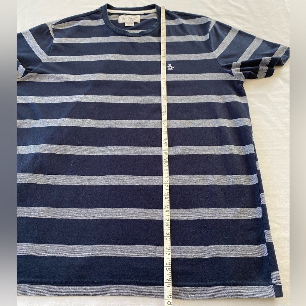 Vintage Original Penguin Retro Striped Blue and Grey Design is a favourite. XL - Picture 7 of 10